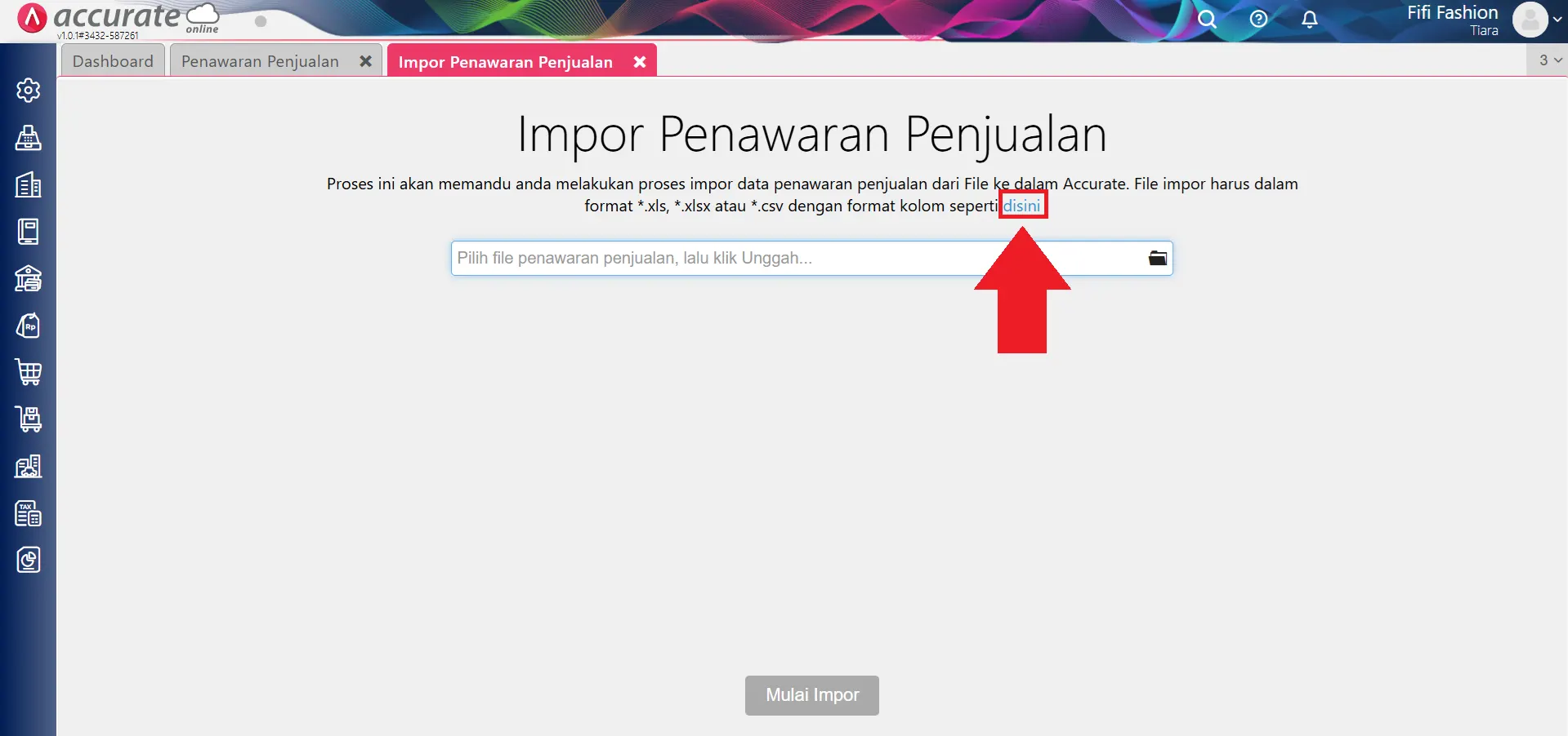 impor transaksi penawaran penjualan